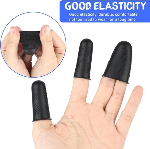 Silicone Finger Protectors, 12 PCS 3 Sizes Rubber Fingers Tips Silicone Finger Tip Protectors Rubber Thumb Protector Fingers Thimble Guard Tips Caps Cover for Embroidery Sewing Cutting Sorting Task in Saudi Arabia