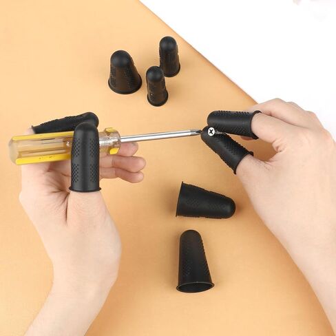 Silicone Finger Protectors, 12 PCS 3 Sizes Rubber Fingers Tips Silicone Finger Tip Protectors Rubber Thumb Protector Fingers Thimble Guard Tips Caps Cover for Embroidery Sewing Cutting Sorting Task in Saudi Arabia
