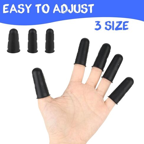 Silicone Finger Protectors, 12 PCS 3 Sizes Rubber Fingers Tips Silicone Finger Tip Protectors Rubber Thumb Protector Fingers Thimble Guard Tips Caps Cover for Embroidery Sewing Cutting Sorting Task in Saudi Arabia