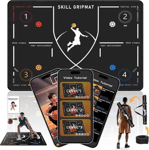 Portable Basketball Footwork Mat, Agility Footstep Training Mat, Basketball Train Mat for All Levels, Non-Slip Silent Equipment for All Ages to Improve Speed, Strength and Coordination in Kuwait