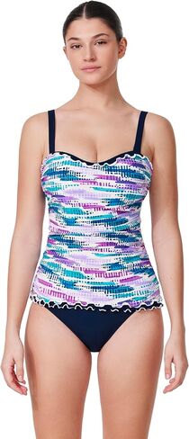 Profile by Gottex Tricolore Tankini Top - Built-in Underwire D-Cup Bra, Adjustable Straps, Bottom Sold Separately in Saudi Arabia