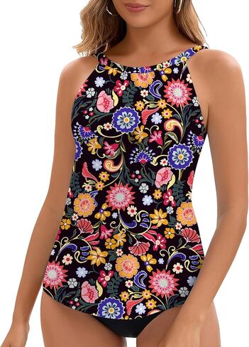 قمصان WOWENY Tankini للنساء ملابس سباحة ذات رسن علوي فقط بدلة استحمام برقبة عالية بدون الجزء السفلي in Kuwait