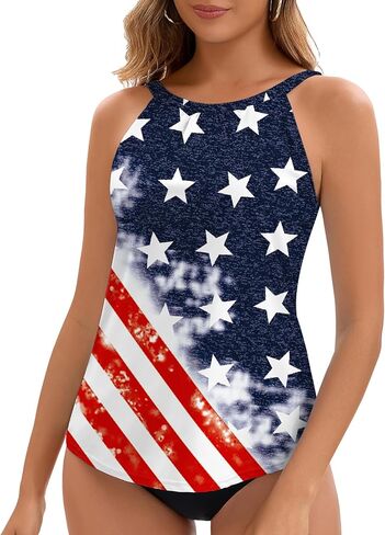 قمصان WOWENY Tankini للنساء ملابس سباحة ذات رسن علوي فقط بدلة استحمام برقبة عالية بدون الجزء السفلي in Kuwait
