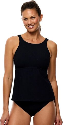 Next by Athena Womens Mini Pucker Rib Extend D Cup Highneck Tankini Swimsuit Top in Kuwait