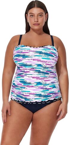 Profile by Gottex Plus Size Shirred Underwire Tankini Top - Built-in Bra, Adjustable Straps, Bottom Sold Separately in Saudi Arabia