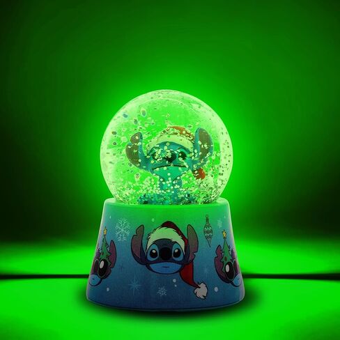 Disney Lilo & Stitch Santa Stitch Mini Light-Up Snow Globe with Swirling Glitter Display | 3 Inches Tall in Saudi Arabia