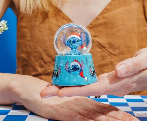 Disney Lilo & Stitch Santa Stitch Mini Light-Up Snow Globe with Swirling Glitter Display | 3 Inches Tall in Saudi Arabia