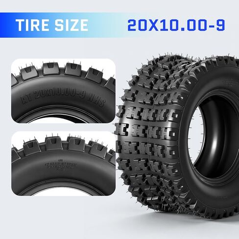 TRIBLE SIX 20x10-9 ATV/UTV Tires,20x10x9 All-Terrain Mud & Trail Tires,4PR,Tubeless,Set of 2 in Kuwait