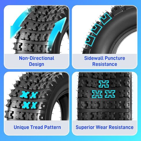 TRIBLE SIX 20x10-9 ATV/UTV Tires,20x10x9 All-Terrain Mud & Trail Tires,4PR,Tubeless,Set of 2 in Kuwait