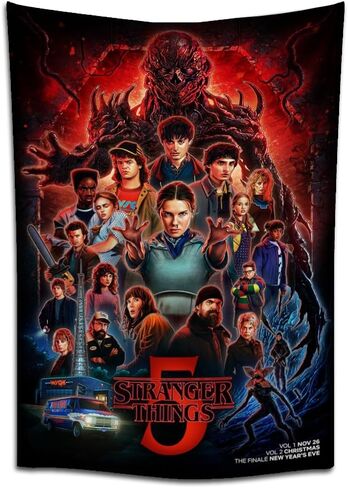 Pauluios Straoger Thinos Tapestry Poster For Kids Fans Bedroom Wall Hanging Decoration-Stranger Things Season 5 Tapestry For Teen Boy Birthday Party Gifts-70X100CM in Saudi Arabia