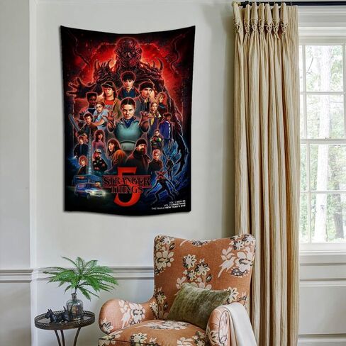 Pauluios Straoger Thinos Tapestry Poster For Kids Fans Bedroom Wall Hanging Decoration-Stranger Things Season 5 Tapestry For Teen Boy Birthday Party Gifts-70X100CM in Saudi Arabia