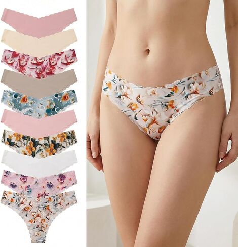 10 Pack Womens Seamless Underwear No Show Panties Sexy Bikini Underwears Low Rise Hipster Soft Briefs in Saudi Arabia