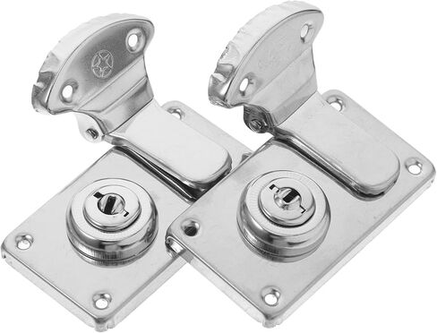 Angoily 2Pcs Antique Luggage Latch Hasps - Vintage Silver Suitcase Lock for Jewelry Box Cabinet - Decorative Metal Hardware for Case Restoration - Left Right Latch in Saudi Arabia