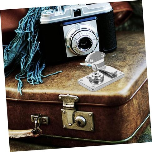 Angoily 2Pcs Antique Luggage Latch Hasps - Vintage Silver Suitcase Lock for Jewelry Box Cabinet - Decorative Metal Hardware for Case Restoration - Left Right Latch in Saudi Arabia