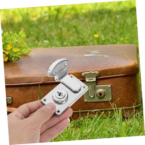 Angoily 2Pcs Antique Luggage Latch Hasps - Vintage Silver Suitcase Lock for Jewelry Box Cabinet - Decorative Metal Hardware for Case Restoration - Left Right Latch in Saudi Arabia