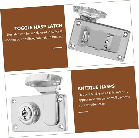 Angoily 2Pcs Antique Luggage Latch Hasps - Vintage Silver Suitcase Lock for Jewelry Box Cabinet - Decorative Metal Hardware for Case Restoration - Left Right Latch in Saudi Arabia