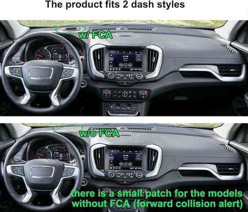 حصيرة غطاء لوحة القيادة تناسب سيارة GMC Terrain مع مستشعر الضوء بدون شاشة عرض رأسية ومكبر صوت، واقي السجاد لوحة القيادة K388 (أسود) in Saudi Arabia