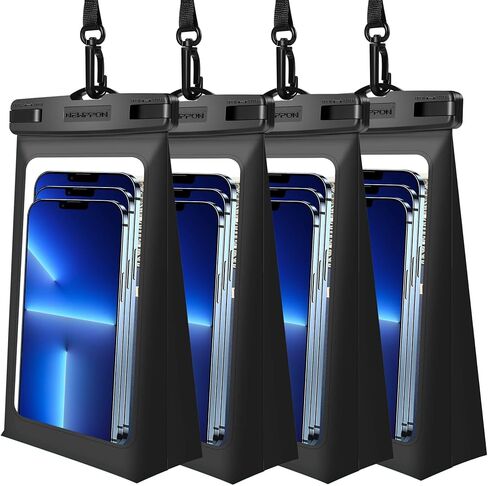newppon 3 Pack Waterproof Cell Phone Pouch : Universal Water Proof Dry Bag with Neck Lanyard - Underwater Clear Cell Holder Large Protector for iPhone Samsung Galaxy for Beach Pool Swimming Kayaking in Kuwait