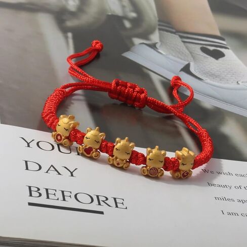 2026 New Year Red String Lucky Horse Bracelet, Adjustable Chinese Zodiac Animal Charm Bracelet with Cute Gold-Plated Charms, Feng Shui Protection & Prosperity Jewelry Gift for Women Men in Saudi Arabia