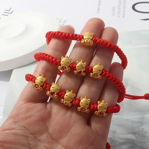 2026 New Year Red String Lucky Horse Bracelet, Adjustable Chinese Zodiac Animal Charm Bracelet with Cute Gold-Plated Charms, Feng Shui Protection & Prosperity Jewelry Gift for Women Men in Saudi Arabia