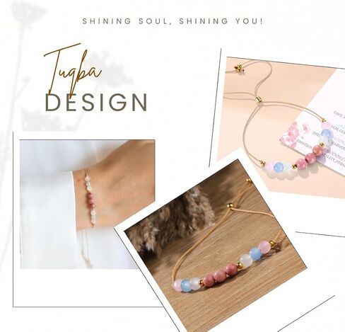 Healthy Pregnancy Bracelet Gift - Natural Moonstone, Rose Quartz, Rhodonite, Aquamarine Bracelets for Expecting Mothers First Time Mom Spiritual Hope Jewelry, New Mama Support Gifts with Meaning Card in Kuwait