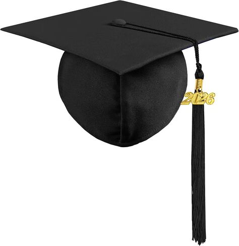 Graduation Cap with 2026 Tassel Year Charm Black Graduation Cap for High School & Bachelor in Saudi Arabia