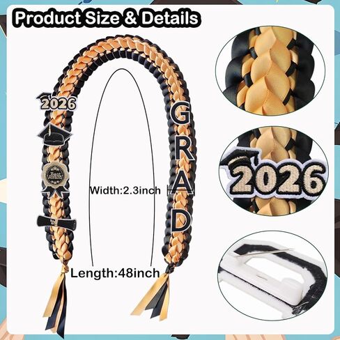 Graduation Leis 2026 Money Ribbon Leis for Graduation 2026 with Grad Accessories Handmade Braided Graduation Necklace in Saudi Arabia