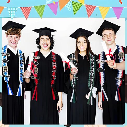 Graduation Leis 2026 Money Ribbon Leis for Graduation 2026 with Grad Accessories Handmade Braided Graduation Necklace in Saudi Arabia