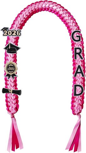 Graduation Leis 2026 Money Ribbon Leis for Graduation 2026 with Grad Accessories Handmade Braided Graduation Necklace in Saudi Arabia