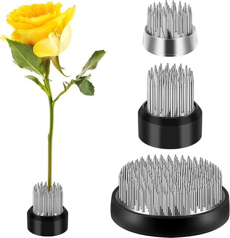 3 Pieces Flower Holder Floral Arranger Japanese Floral Pins Round Flower Arranger Floral Arrangement Holder for Flower Arrangement, Plant Fixation (Gold) in Kuwait