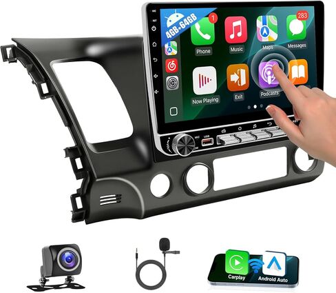 Leadfan Car Stereo Radio for Honda Civic 2006 2007 2008 2009 2010 2011 Wireless Apple CarPlay Android Auto, 10.1 Inch Touch Screen GPS Navigation Bluetooth WiFi Backup Camera Split Screen in Saudi Arabia
