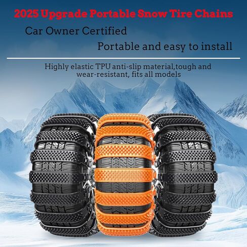 20 عبوة من ربطات العنق لإطارات الثلج، سلاسل ثلج قابلة للتعديل، سلاسل إطارات الثلج لمعظم شاحنات السيارات وسيارات الدفع الرباعي، سلاسل أمان مضادة للانزلاق قابلة لإعادة الاستخدام لشتاء الشاحنات (أسود) in Kuwait