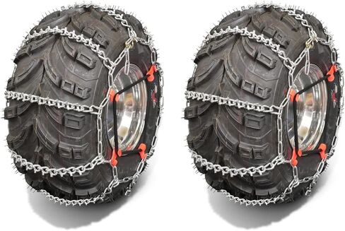 OakTen Set of 2 28x10x12, 26x11x12, 26x12x12 Tire Chains with Tensioners for ATV UTV Ladder Alloy 4-Link spacing ATV UTV Tire Chains in Saudi Arabia