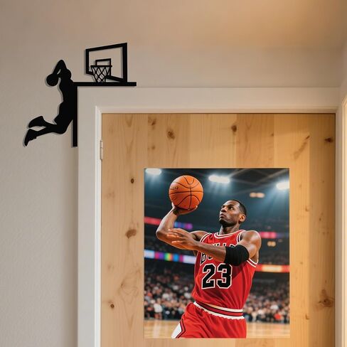 YATEASLU Dunk Basketball Door Frame Decor - Weatherproof Sports Wall Decor & Corner Decor, Durable Basketball Room Decor for Boys Room Decor in Kuwait