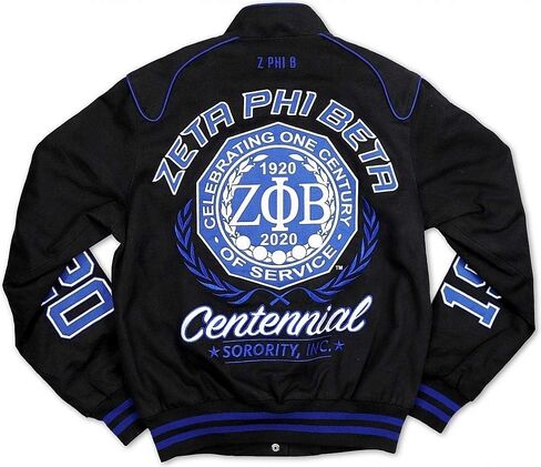 Big Boy Zeta Phi/Φ Beta Centennial Divine 9 S9 Ladies Twill Racing Jacket [Black] - ID#27355-15-208-0-0 in Saudi Arabia