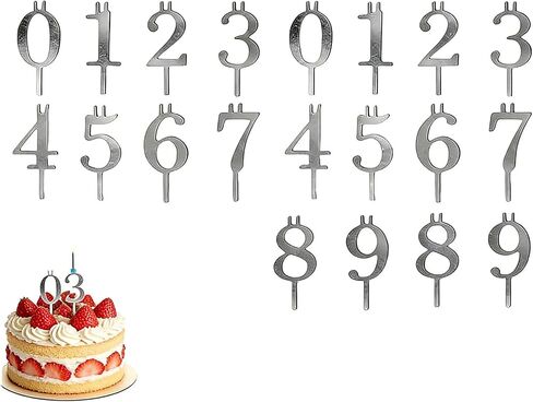مجموعة حامل شموع عيد الميلاد ذات الأرقام القابلة لإعادة الاستخدام، مجموعة حاملات شموع كعكة عيد الميلاد الرقمية الجديدة لعام 2026، زخارف فضية لتزيين الكيك، ملحقات كعك الحفلات، تصميم سهل الإدخال (مجموعتان) in Kuwait