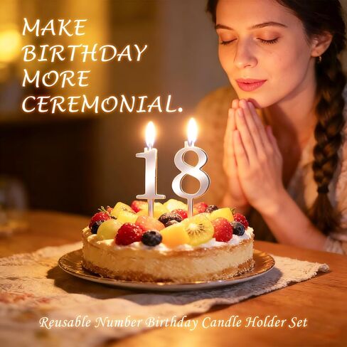 مجموعة حامل شموع عيد الميلاد ذات الأرقام القابلة لإعادة الاستخدام، مجموعة حاملات شموع كعكة عيد الميلاد الرقمية الجديدة لعام 2026، زخارف فضية لتزيين الكيك، ملحقات كعك الحفلات، تصميم سهل الإدخال (مجموعتان) in Kuwait