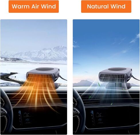 Car Heater,200W Portable Fast Heating Auto Car Heater Defroster Windshield Defogger Automobile Windscreen Heater Plug in Cigarette Lighter 360 Degree Rotary in Kuwait