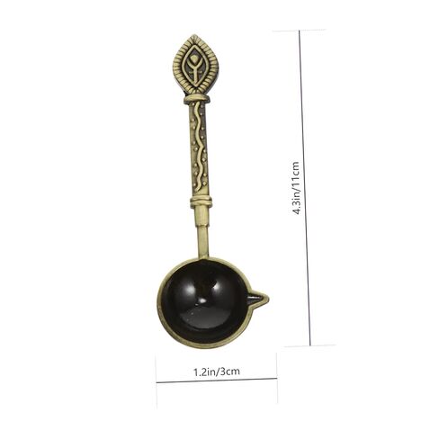 HOMSFOU Retro Metal Wax Sealing Spoon for Stamp Melting Thick Copper Head with Clear Pattern Unique Vintage Design for Envelope Sealing and Creative Home Decoration in Saudi Arabia