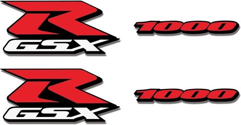 ملصق 1000 هدية متوافق مع سوزوكي GSXR 1000 k5 k6 k7 k8 k9 L1 2006-2019 دراجة نارية GSX-R مجموعة ملصقات ملصقات/فينيل 5.1 بوصة × 2.28 بوصة/1000 ملصق 5.9 بوصة × 0.73 (أحمر أبيض) in Kuwait
