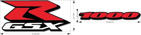 ملصق 1000 هدية متوافق مع سوزوكي GSXR 1000 k5 k6 k7 k8 k9 L1 2006-2019 دراجة نارية GSX-R مجموعة ملصقات ملصقات/فينيل 5.1 بوصة × 2.28 بوصة/1000 ملصق 5.9 بوصة × 0.73 (أحمر أبيض) in Kuwait