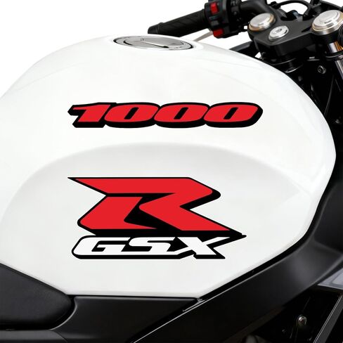 ملصق 1000 هدية متوافق مع سوزوكي GSXR 1000 k5 k6 k7 k8 k9 L1 2006-2019 دراجة نارية GSX-R مجموعة ملصقات ملصقات/فينيل 5.1 بوصة × 2.28 بوصة/1000 ملصق 5.9 بوصة × 0.73 (أحمر أبيض) in Kuwait