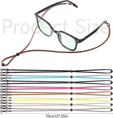 8 Pcs EyeGlasses Holders Eyeglass Strap Around Neck Leather Eye Glasses Strap String Adjustable Eyeglasses Reading Glasses Chain Sport Sunglass Glass Holder Straps for Men & Women in Saudi Arabia