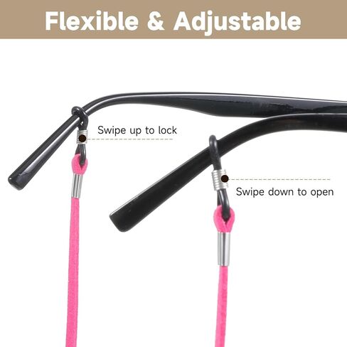 8 Pcs EyeGlasses Holders Eyeglass Strap Around Neck Leather Eye Glasses Strap String Adjustable Eyeglasses Reading Glasses Chain Sport Sunglass Glass Holder Straps for Men & Women in Saudi Arabia