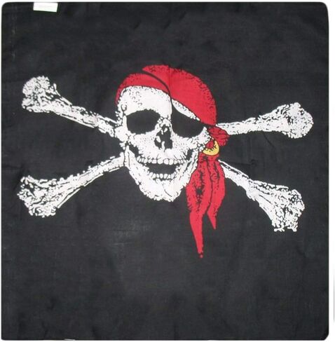 Wholesale Lot 3 22"x22" Jolly Roger Pirate Redhat skull and bones 1 bandana Scarf Head Wrap Neck Headband bandana in Saudi Arabia