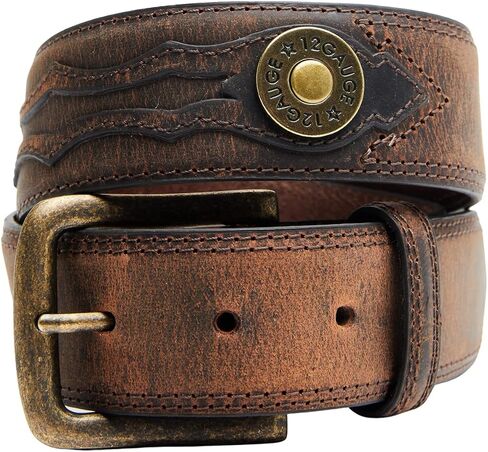 Cody James Men's 12 Gauge Ornament Belt Brown 42 in Saudi Arabia