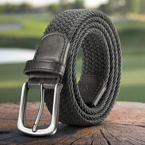 Men Belt-Stretch Woven Braided Belt For Gift Men Golf Casual Jeans Dresses with Nylon Canvas 1 3/8" in Saudi Arabia