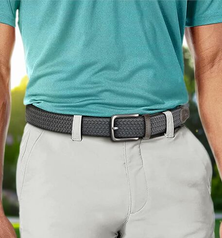 Men Belt-Stretch Woven Braided Belt For Gift Men Golf Casual Jeans Dresses with Nylon Canvas 1 3/8" in Saudi Arabia