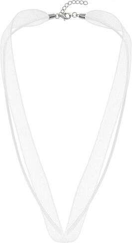 سلسلة أنيقة بشريط أسود مزدوج من الحرير مع مشبك من الفضة الإسترلينية 925 in Kuwait