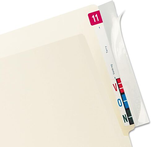 Tabbies 68386 Self-Adhesive Label/File Folder Protector, End Tab, 2 x 8, Clear, 100/Box in Saudi Arabia